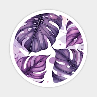 Purple Tropical Leaves Magnet